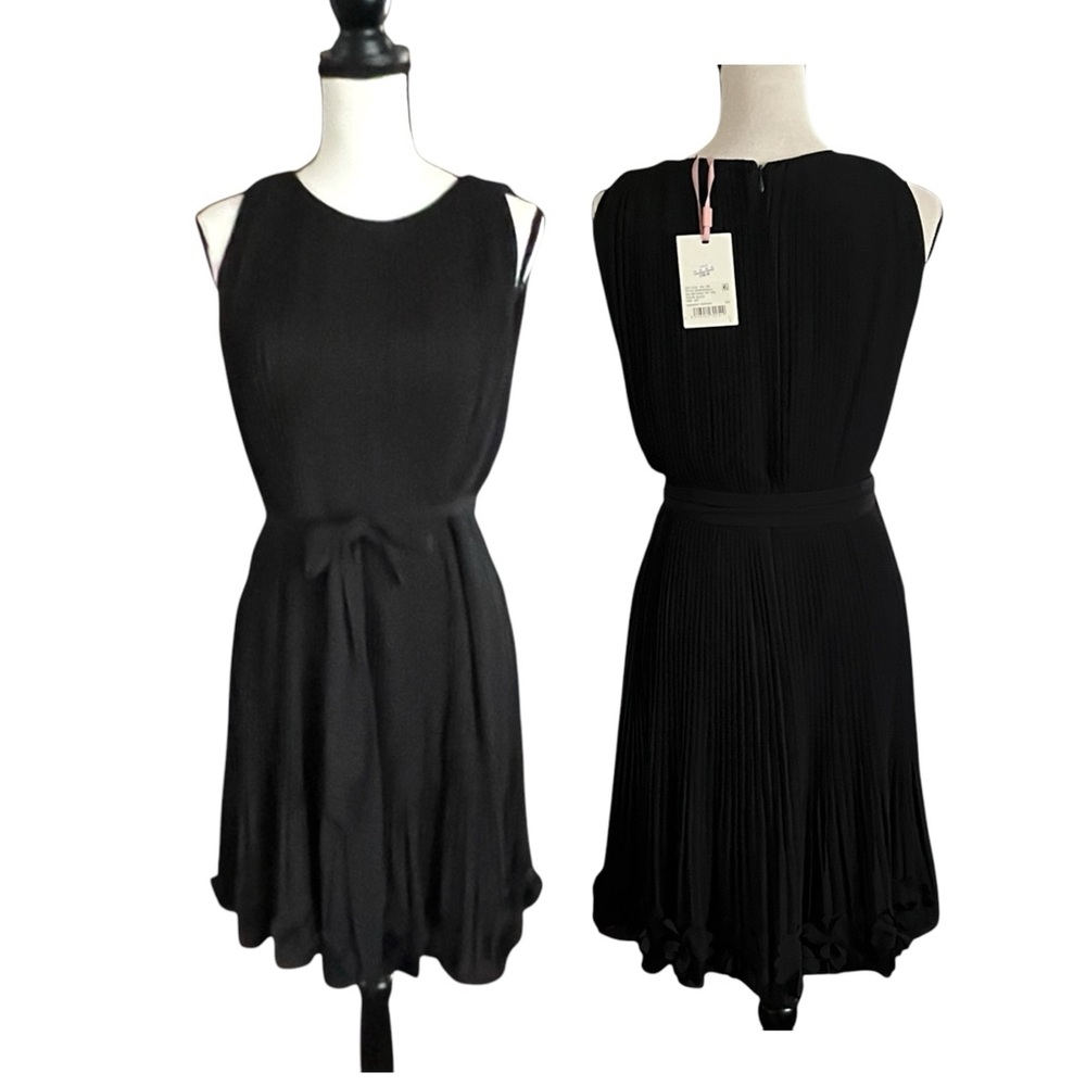 NWT ALEX MARIE Midnight Fantasy Pleated Sleeveless 3D Flower Hem Dress. …